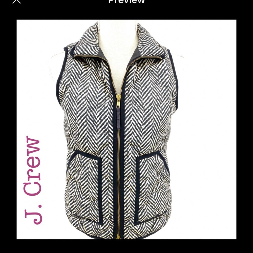 J. Crew sleeveless houndstooth Puffer vest